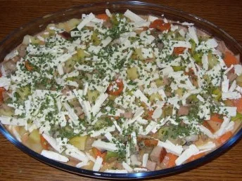 Auflauf herzhaft - Kartoffel-Gemüse-Auflauf mit Leberkäse - Rezept - Bild Nr. 4