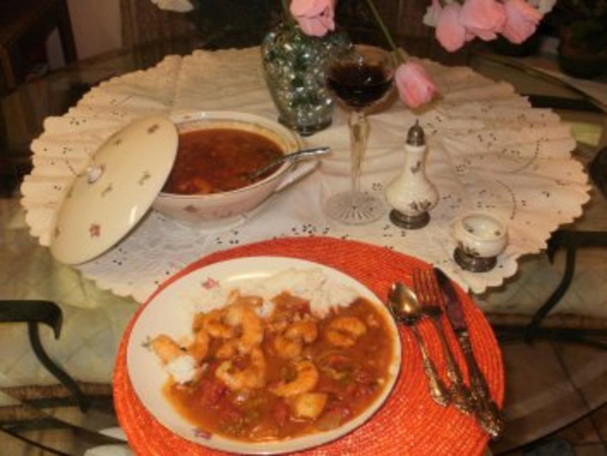 Bilder für Shrimp Creole - Kommt von Louisiana den schwarzen Sklaven - Ich koche das erst seit 3 Jahren und liebe dieses Essen - Rezept