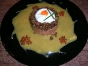 Lachs-Orangen-Tatar mit Chateau Linsen - Rezept