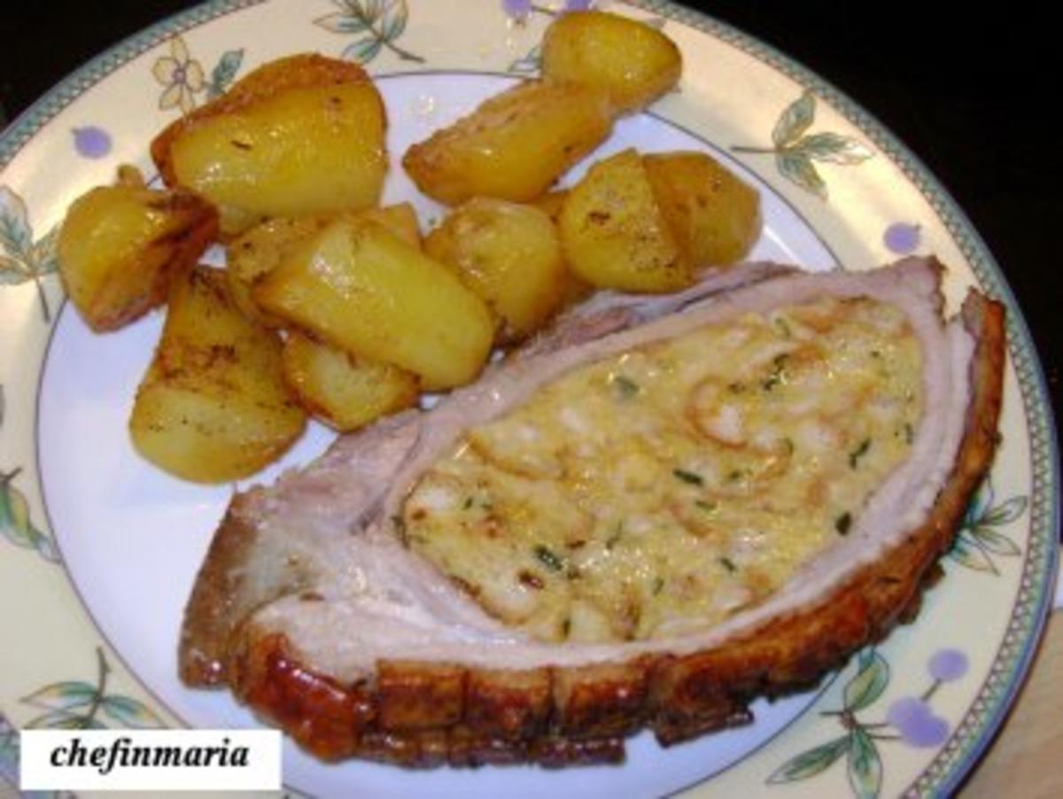 Schweinebauch mit Semmelfüllung - Rezept By chefinmaria