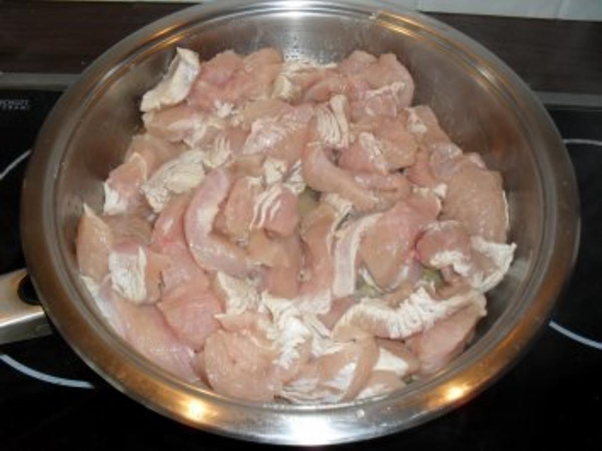 Auflauf mit Pute und Pfirsich - einfach - 178 kcal/100g