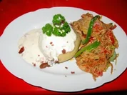 pikant gefüllte Kartoffelklöße mit (Bunte Gemüsepfanne)siehe KB - Rezept