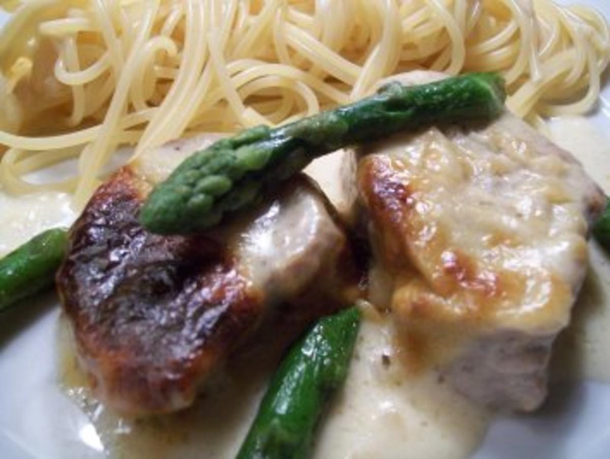 in Parmesansauce gratinierte Lende vom Schwein - Rezept - Bild Nr. 2