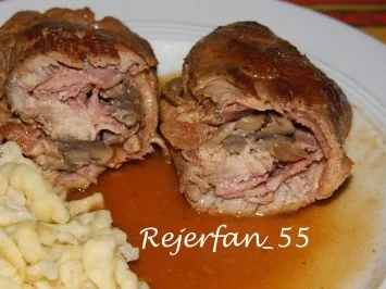 Rezept: Schweinerouladen mit Champignonfüllung Schweinerouladen mit Champignonfüllung - Rezept