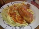 Hauptgericht: Hähnchenschenkel "Italienisch" mit Makkaroni und gemischten Salat - Bilder sind dabei - Rezept