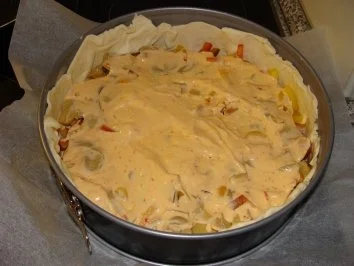 Rezept: Quiche mit Schinken, Paprika, Pilze u.a. Bild Nr. 6 Quiche mit Schinken, Paprika, Pilze u.a. - Rezept - Bild Nr. 6