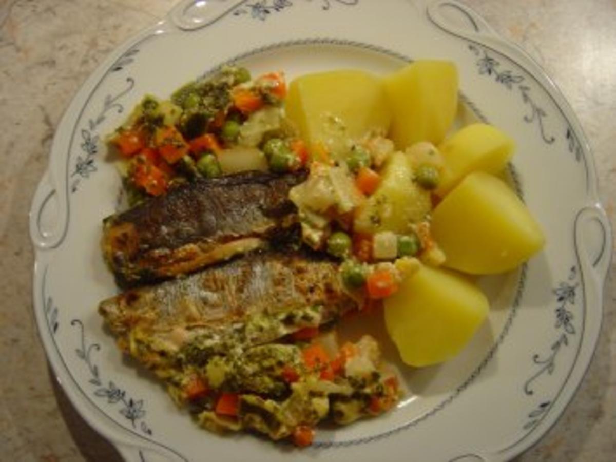 Heringsfilet im Gemüsebett überbacken&hellip; kalorienarm