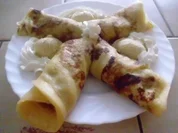 Rezept: Eierkuchen mit Füllung und Eis Eierkuchen mit Füllung und Eis - Rezept