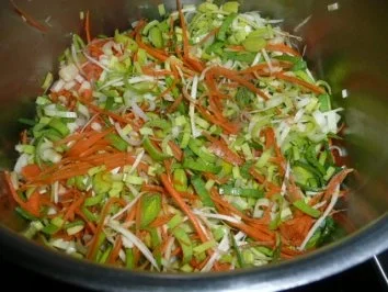 SUPPE/GEMÜSE:Lauch-Käse-Schinken mit Ingwer - Rezept - Bild Nr. 4