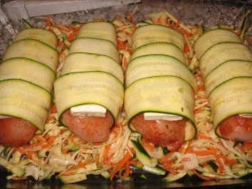 Feta-Zucchinihähnchen mit Joghurtgemüse und 7-Kornreis - Rezept - Bild Nr. 3