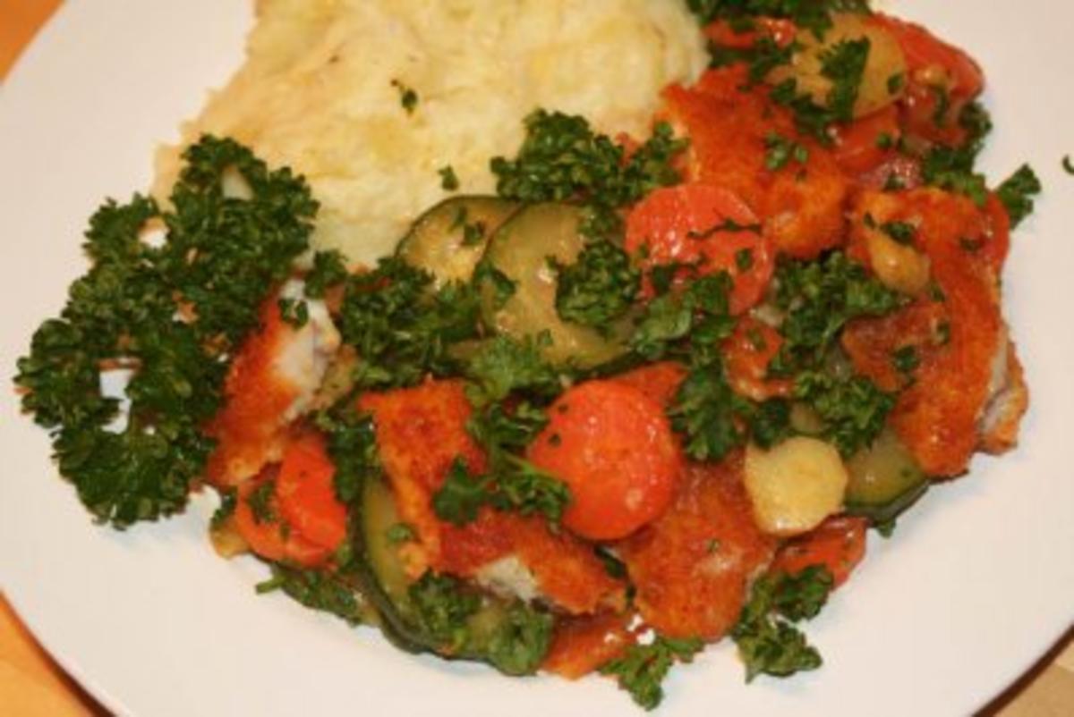 Fischstäbchenpfanne - Rezept