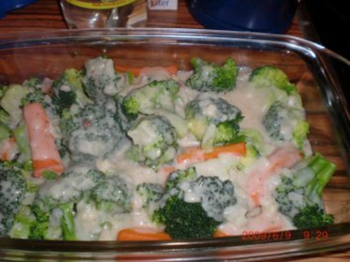 Beilage: Mozarella Broccoli Möhren - einfach - 344 kcal/100g