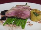 Entenbrust mit Fondant-Kartoffeln, Sauce Bordelaise und frischen Morcheln - Rezept