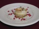 Gratinierter Ziegenkäse mit glasiertem Apfel auf Kartoffel-Thymian-Rösti - Rezept