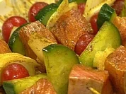 Lachs-Schaschlik mit Zitronenbutter - Rezept