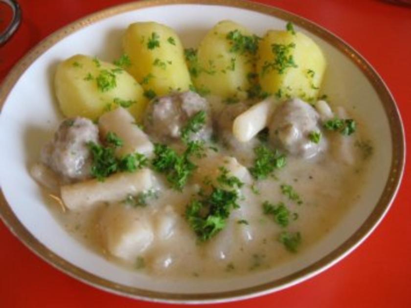 Schwarzwurzeln mit Hackklößchen - schnell &amp; einfach - 69 kcal/100g