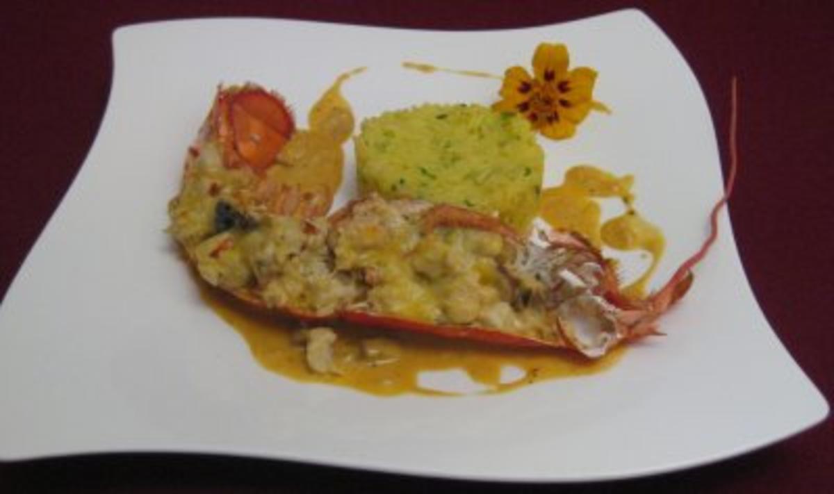 Gratinierter Hummer mit Steinpilzen an Safranreis - Rezept - kochbar.de
