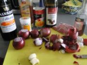 Asiatisches Zwiebel-Mango-Chutney ummantelt von                                  (Bilder) - Rezept