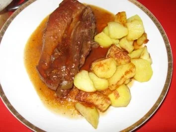 Dicke Rippe in Rotwein geschmort - Rezept