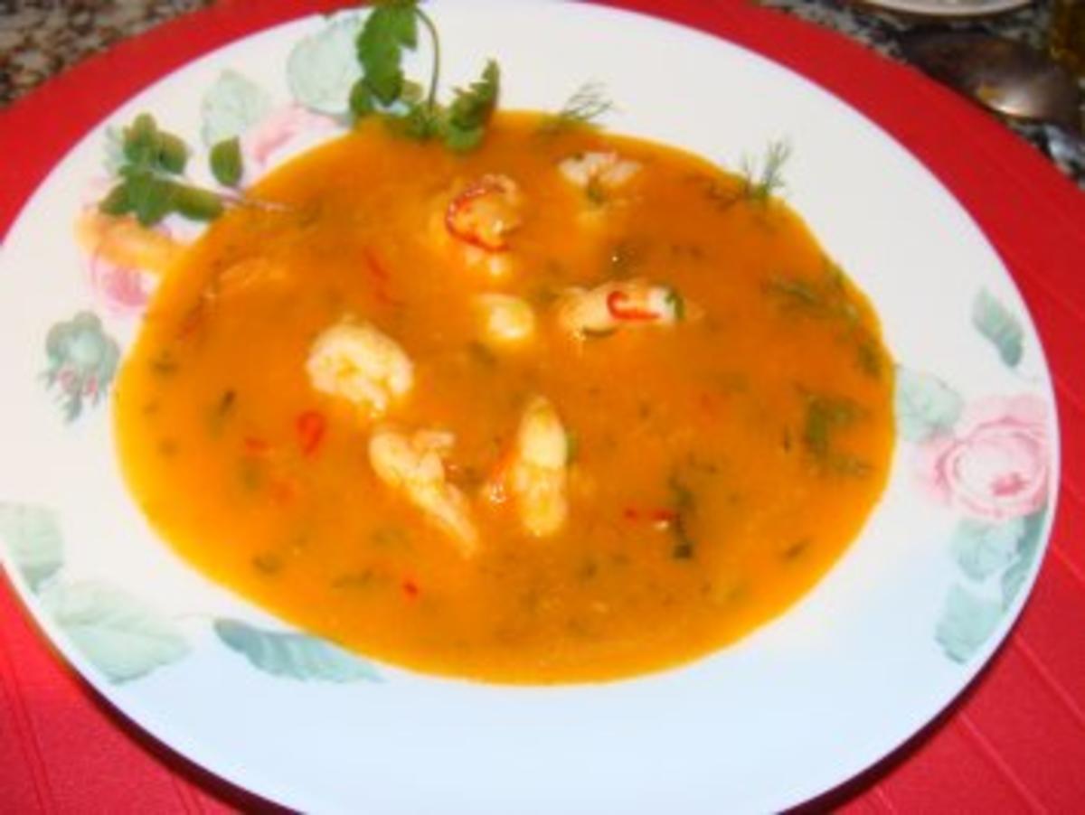 Suppe : - Schnelle feine Garnelensuppe - - Rezept
