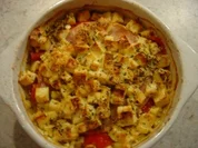 Mini-Auflauf mit Schafskäse und gekochtem Schinken - Rezept