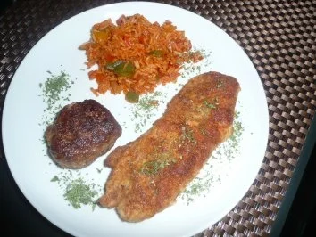 Putenschnitzel mit Paprikareis - Rezept