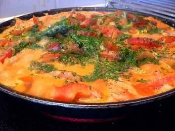 Peixe a  Scabeche-Fisch Eintopf. - Rezept