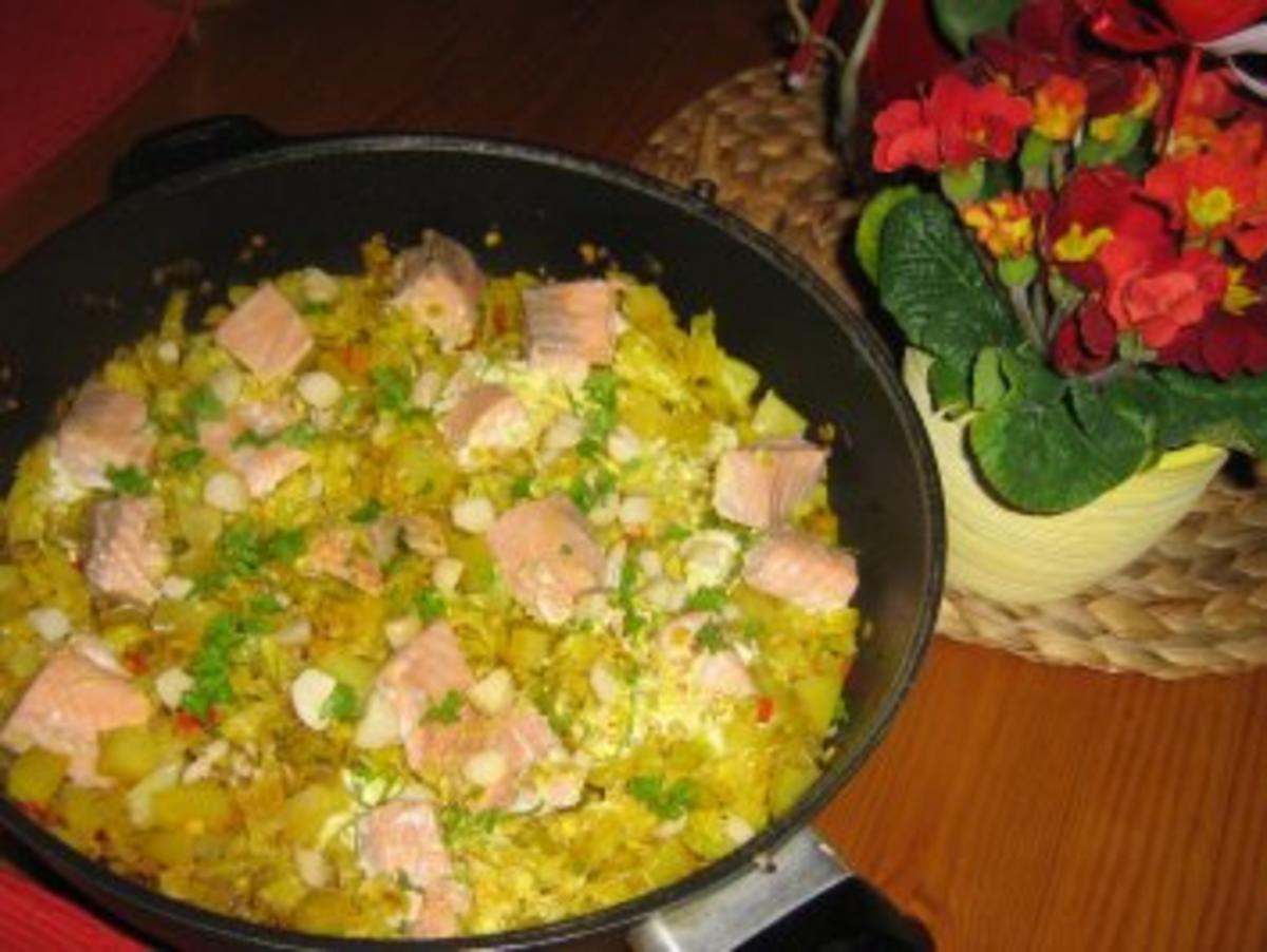 Wirsingtopf mit Lachs - Rezept By heinzelfrau