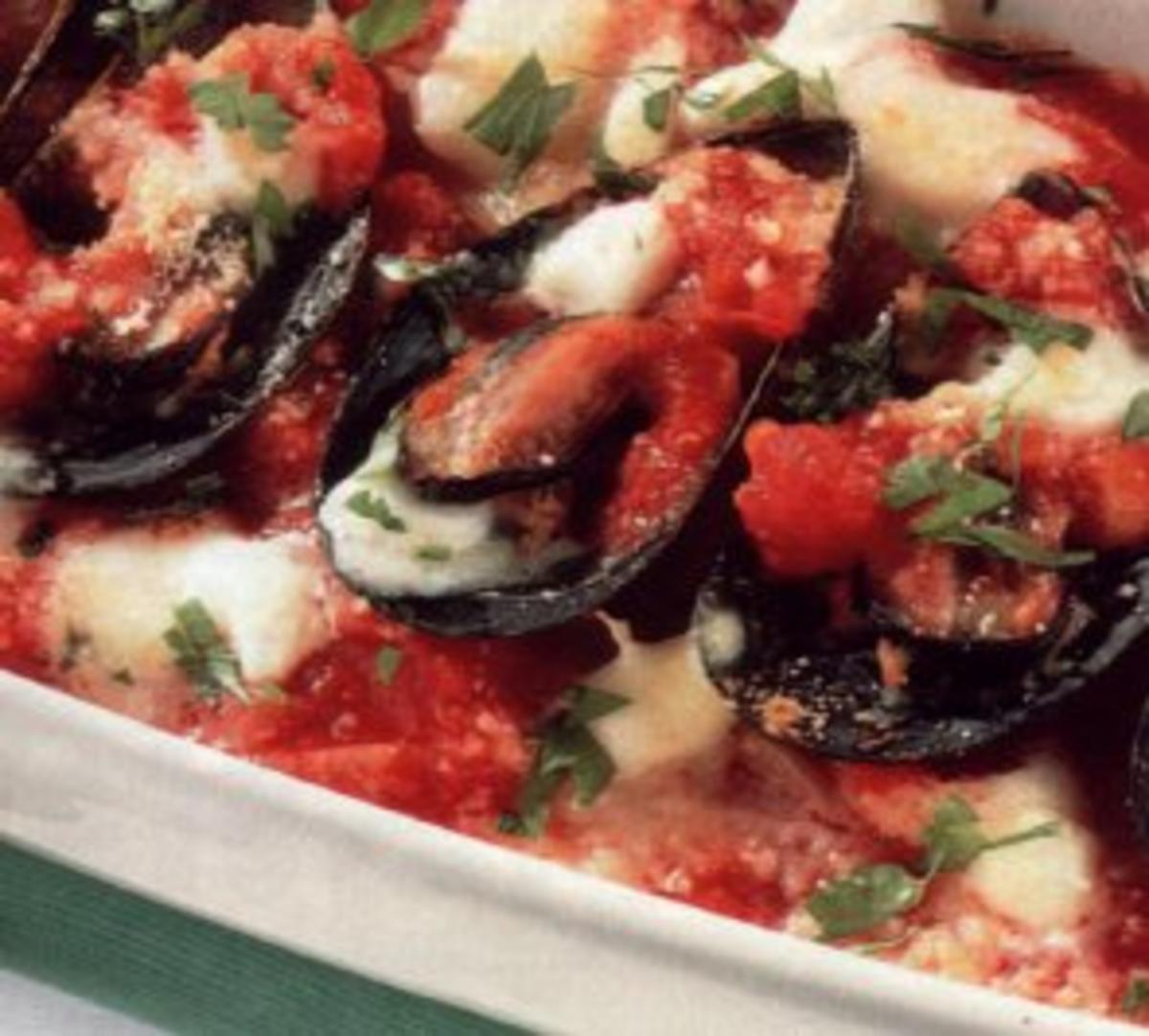 antipasti miesmuscheln mit mozzarella - Rezept