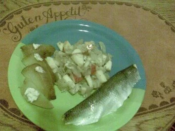 Bismarkhering mit Pellkartoffel und Fenchelsalat - Rezept