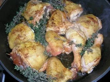 Maispoularde in Thymian-Wermutsauce an Kartoffelrisotto - Rezept - Bild Nr. 4