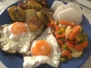 Bratkartoffeln mit Majoran  Buttergemüse und - Rezept