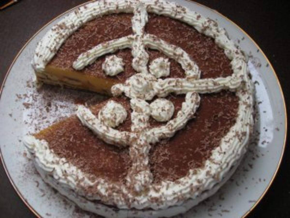 Tiramisu-torte mit Sahnecreme. - Rezept