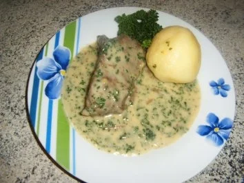 Rezept: Petersiliensoße mit gekochten Rindfleisch Petersiliensoße mit gekochten Rindfleisch - Rezept