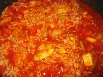 Tomatenhähnchenreis - Rezept