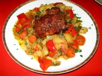 Rezept: Hähnchenschenkel-Catalanische Art Hähnchenschenkel-Catalanische Art - Rezept