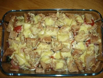 Rezept: Brotauflauf mit Spinat Brotauflauf mit Spinat - Rezept