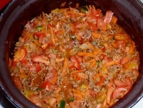 Rezept: Gemüse-Hackfleisch-Pasta mit Spaghetti Bild Nr. 5 Gemüse-Hackfleisch-Pasta mit Spaghetti - Rezept - Bild Nr. 5