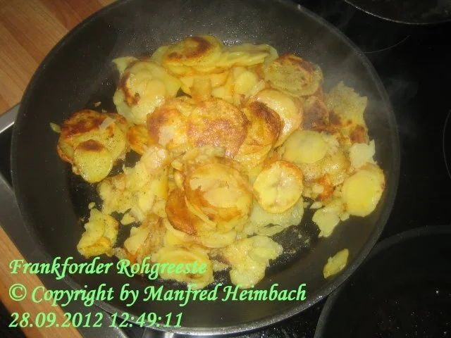 Rezept: Kartoffeln – roh greeste nach Frankforder Art Kartoffeln – roh greeste nach Frankforder Art - Rezept