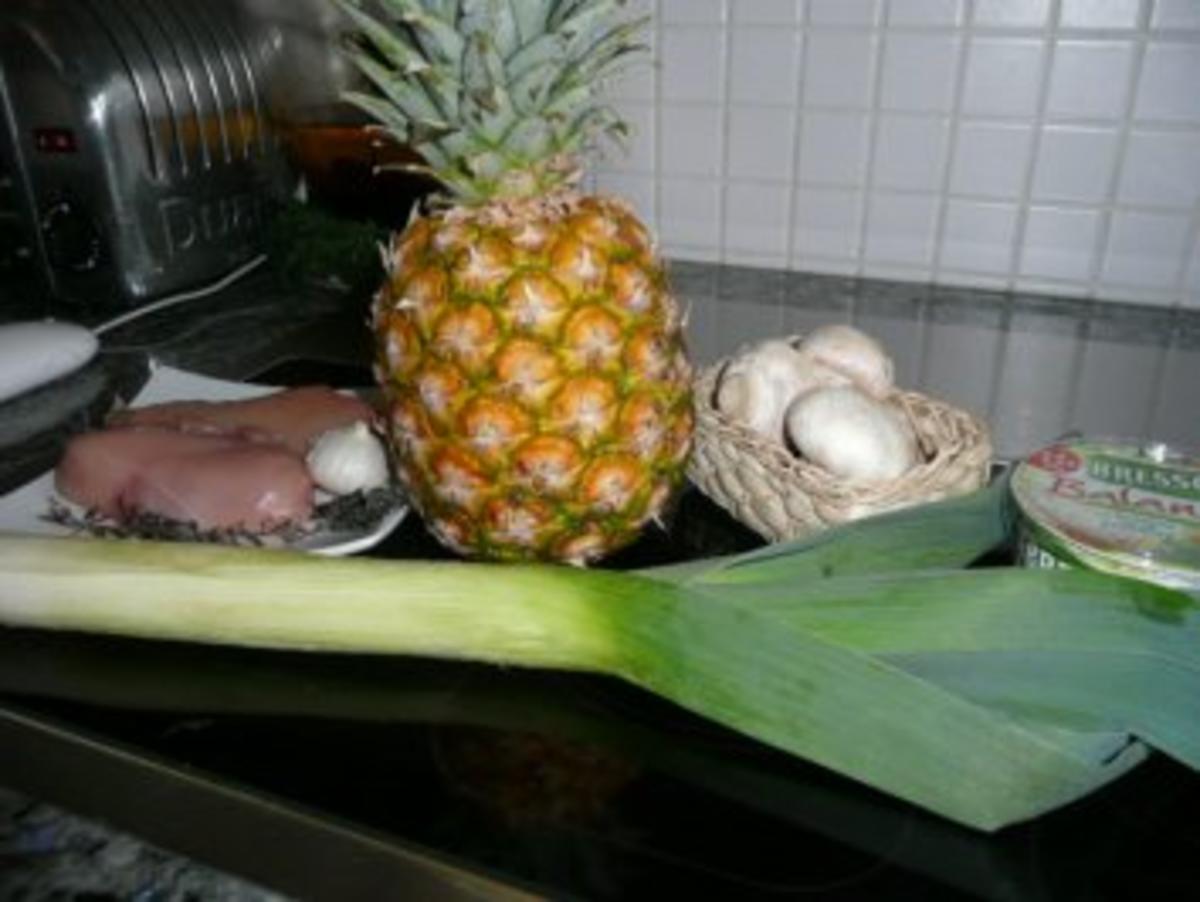 SALAT/FLEISCH:Lauch-Ananas mit Hähnchenbrustfilet - Rezept - Bild Nr. 2