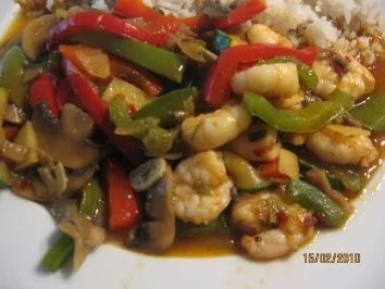 Gemüse-Wok mit Garnelen - Rezept - Bild Nr. 16