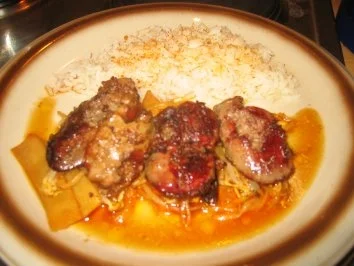 Fleisch: Hähnchenleber im Asia Kleid! - Rezept