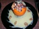 Überbackene Orangen, gefüllt mit Vanilleeis  -( Nachspeise zum G.... mahl) DIE BAISERMASSE IST NICHT VERBRANNT! Die Aufnahme nur leider sehr schlecht - Rezept