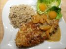 Putenschnitzel in Mandelhülle an Aprikosen-Curry-Sauce - Rezept