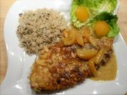 Putenschnitzel in Mandelhülle an Aprikosen-Curry-Sauce - Rezept