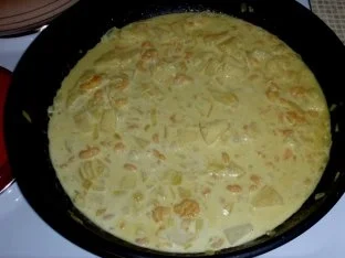 Nudeln tauchen in Tiefseegarnelen-Sahne-Ananas-Curry-Soße - Rezept - Bild Nr. 6