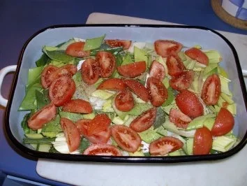 Seelachs unter Haube auf Gemüsebett - Rezept - Bild Nr. 3