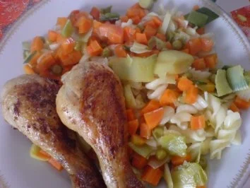 Hähnchenkeulen mit Currygemüse - Rezept - Bild Nr. 2