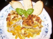 Aus dem Backofen - Hähnchenbrust mit Pfirsichen - Rezept