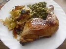 Rezept: Deftiger Kartoffel-Auflauf ~ Hühnerschenkel ~ Erbsen Deftiger Kartoffel-Auflauf ~ Hühnerschenkel ~ Erbsen - Rezept